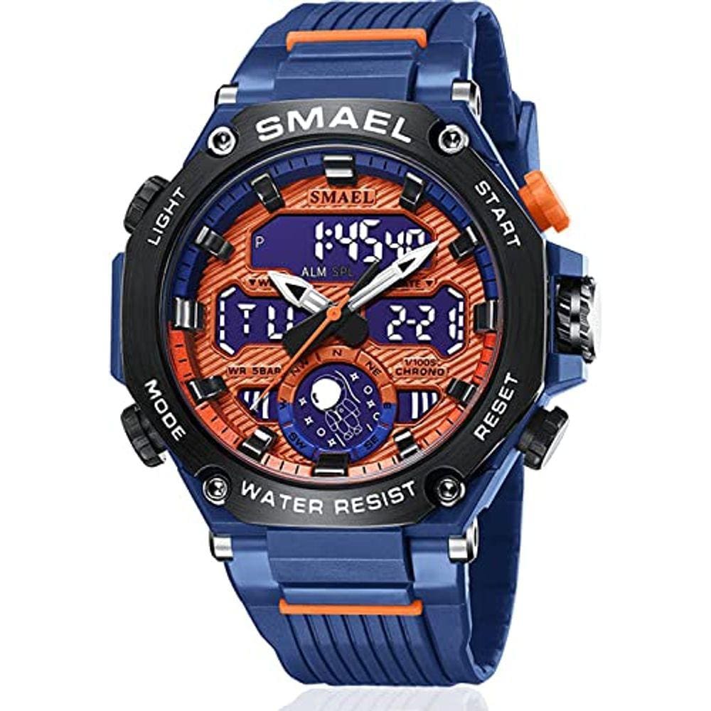 Relógio esportivo masculino SMAEL, relógio digital LED ao ar