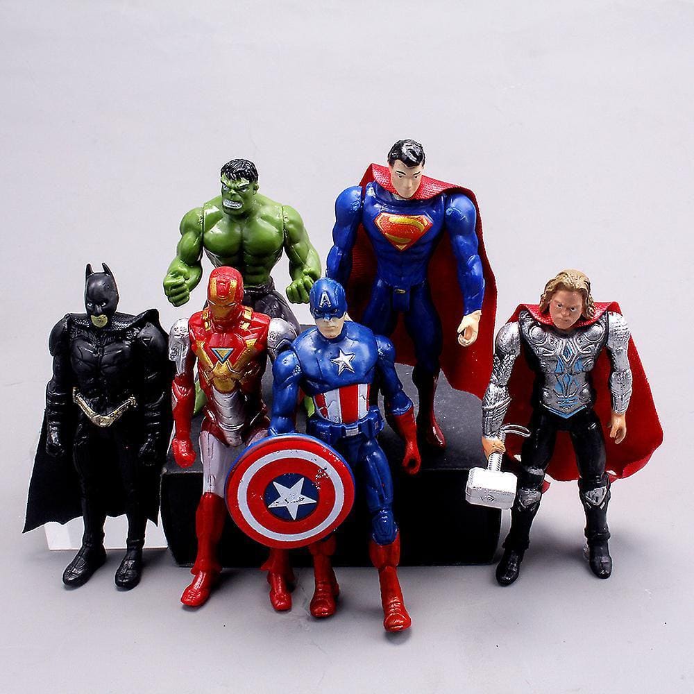 6pcs/lot 10-12cm Os Vingadores Super-heróis Figuras de Ação Hul