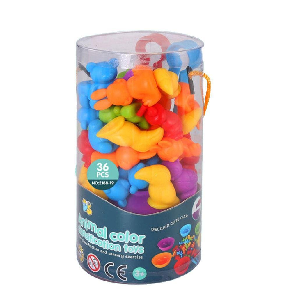 1 Conjunto Animal Contando Brinquedo Colorido Educacional Chuva Criativa