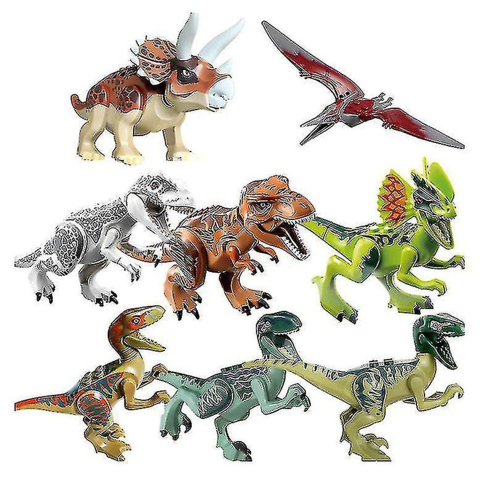 8pcs crianças brinquedo dinossauro bloco de construção jurássico dinosau