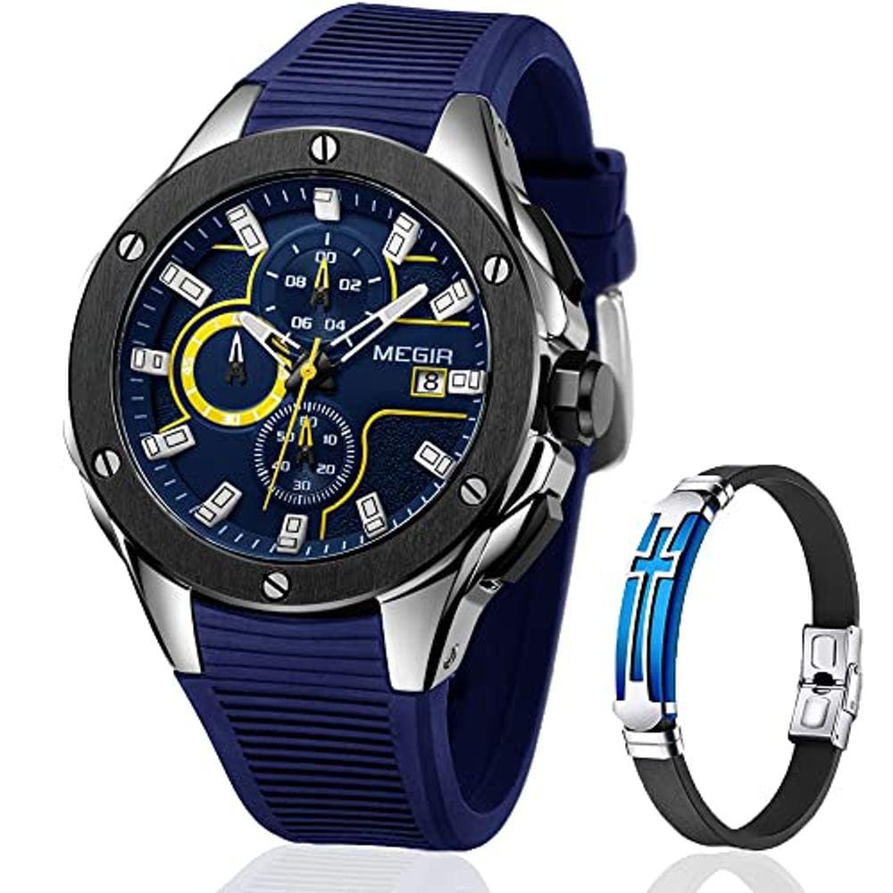 Cronógrafo analógico esportivo masculino MEGIR Army Military