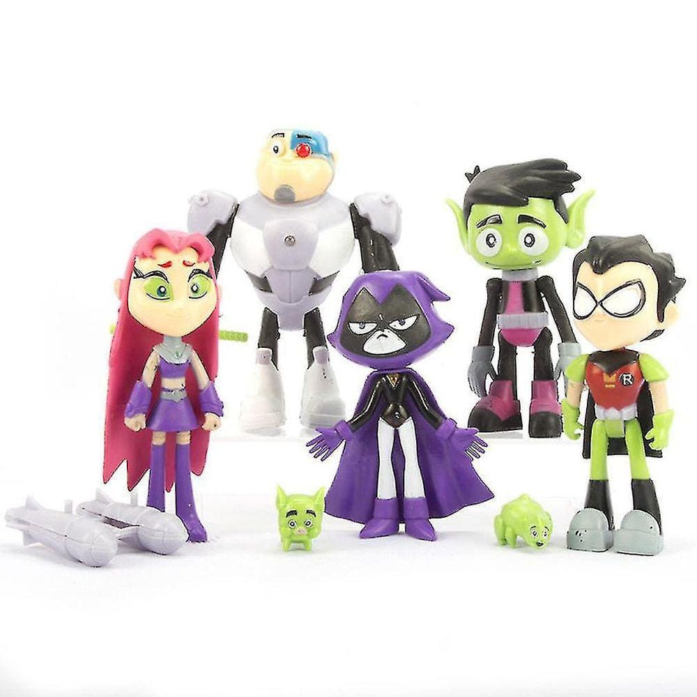 7pcs Teen Titans Figura Toy Collection Modelo Crianças Presente
