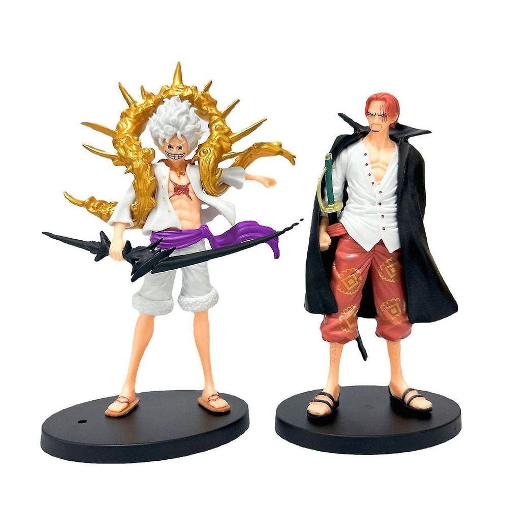 2pcs/lot Shanks Joyboy One Piece Figura Anime Brinquedo Modelo 18cm