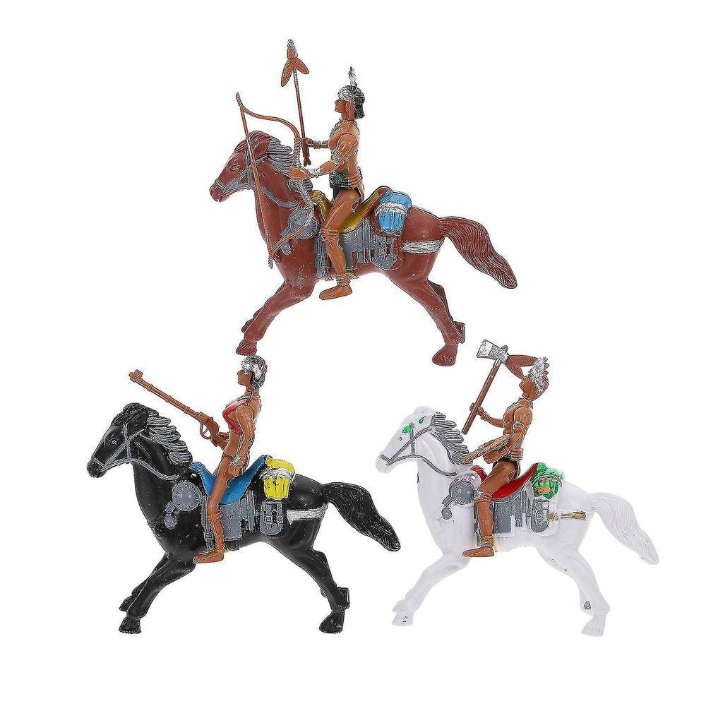 3pcs Indian Riding Model Indian Modelo Toy Simulation Adornme