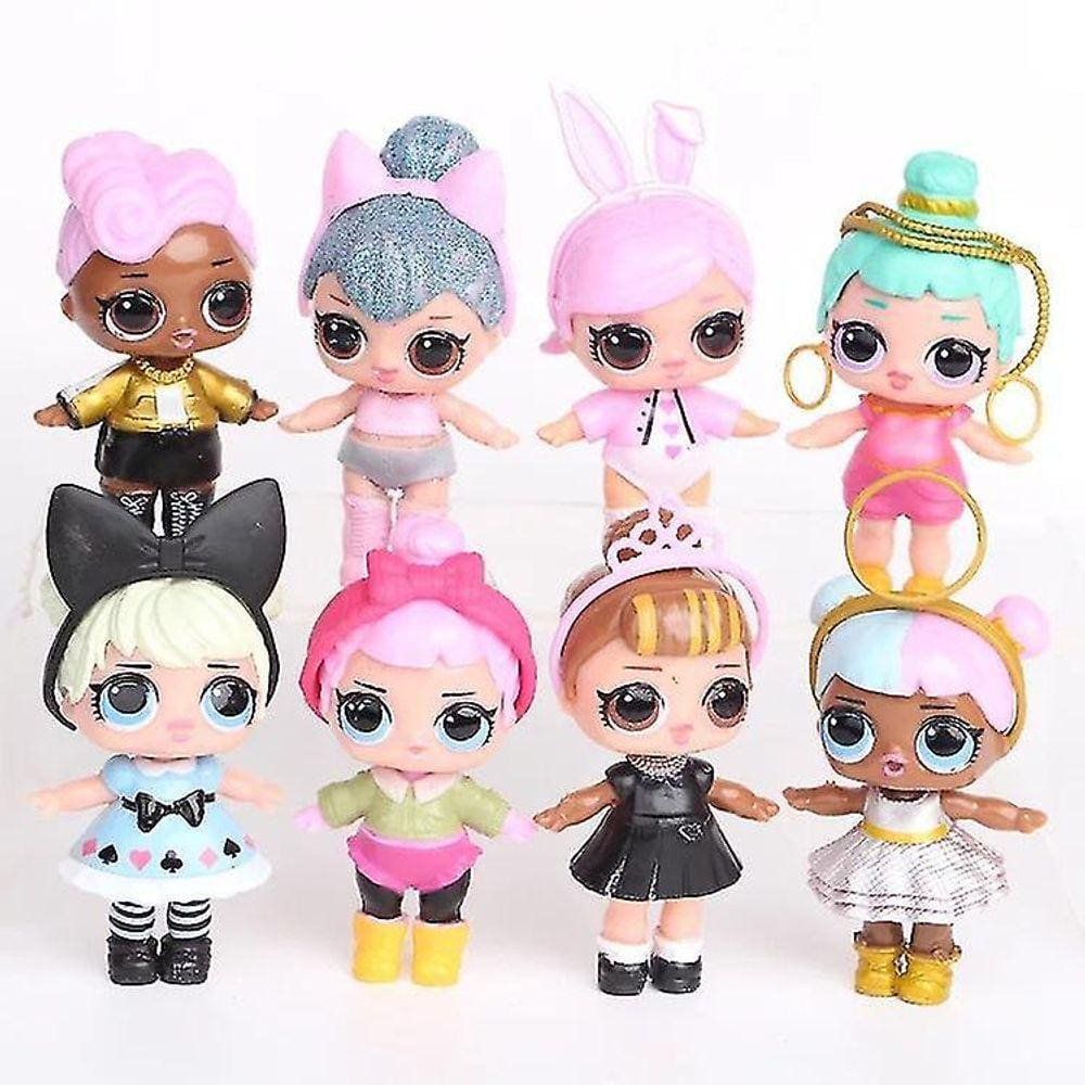 8pcs Lol surpresa boneca desenhos animados figura de ação brinquedo miúdo bolo