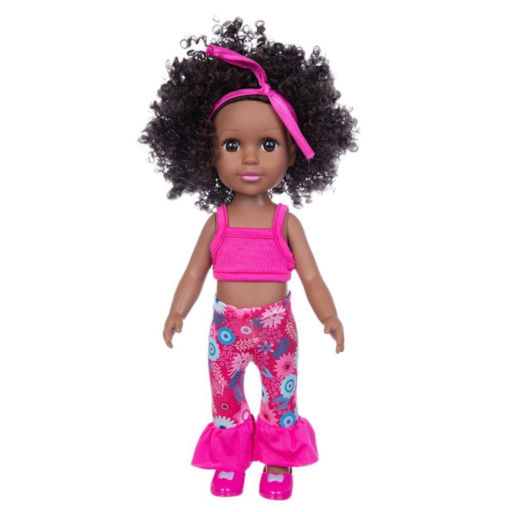 Black African Black Baby Cute Curly Black 35cm Vinyl Baby Toy