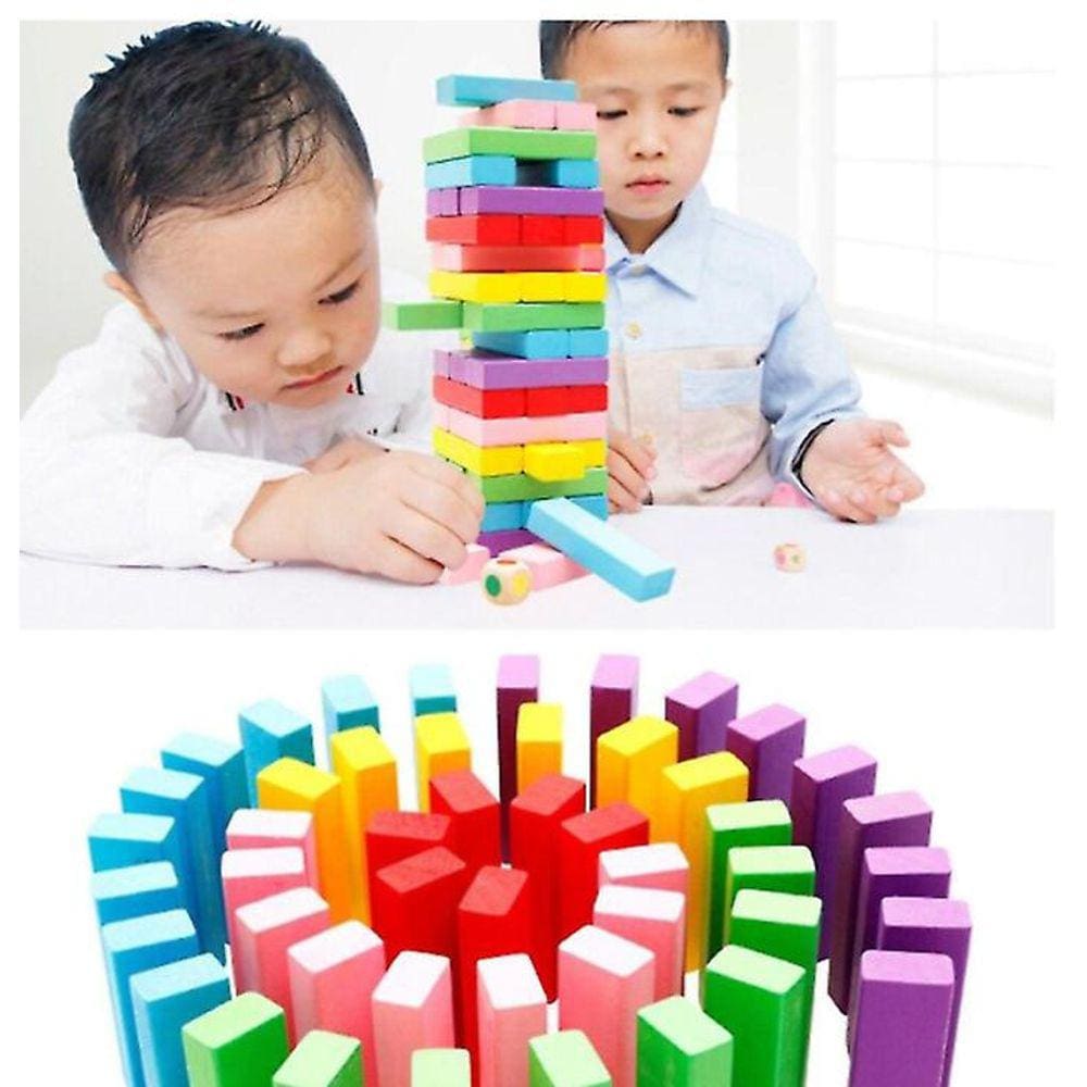 Crianças arco-íris de madeira blocos de construção altos cedo Educati