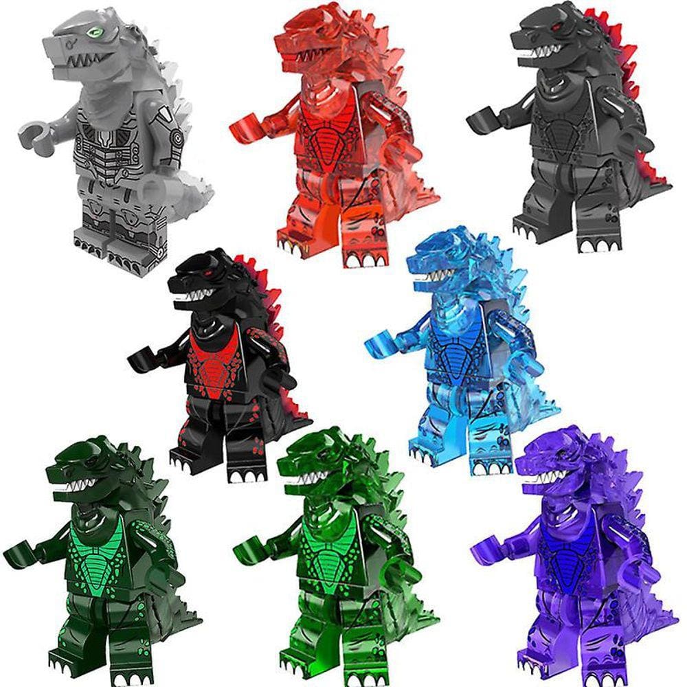8pcs Godzilla mecânica pequena partícula blocos de construção chil