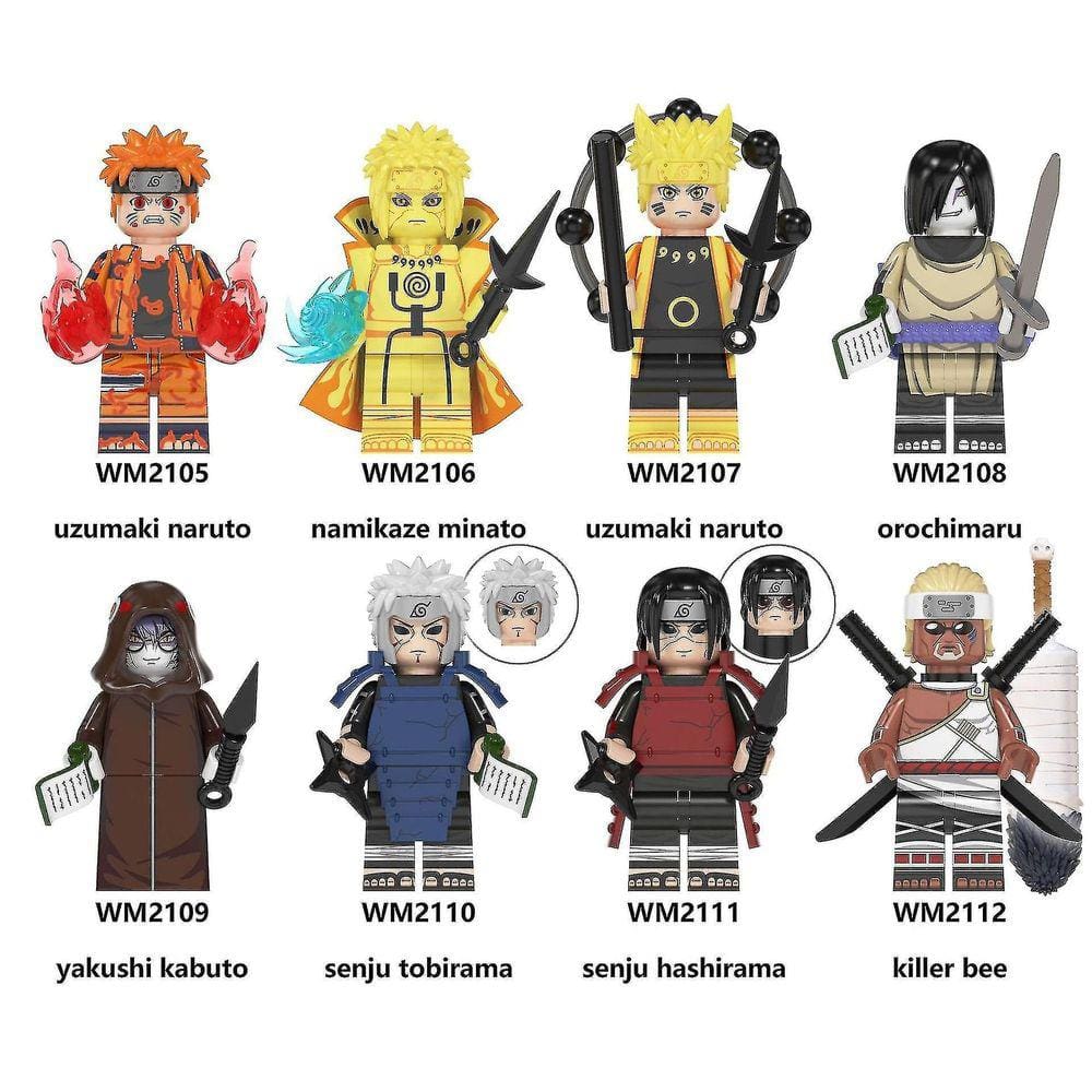 8pcs compatível com lego montado naruto série uzumaki na