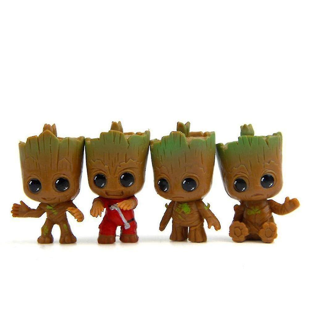 4pcs/set Guardiões da Galáxia Mini Bonito Bebê Groot Ação