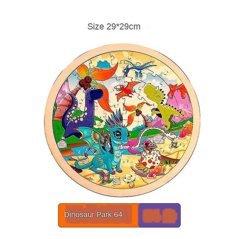 Puzzle redondo de madeira brinquedos educacionais para crianças 3-7 anos