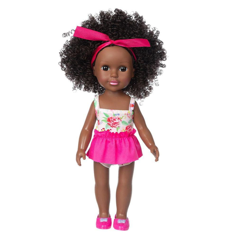 Black African Black Baby Cute Curly Black 35cm Vinyl Baby Toy