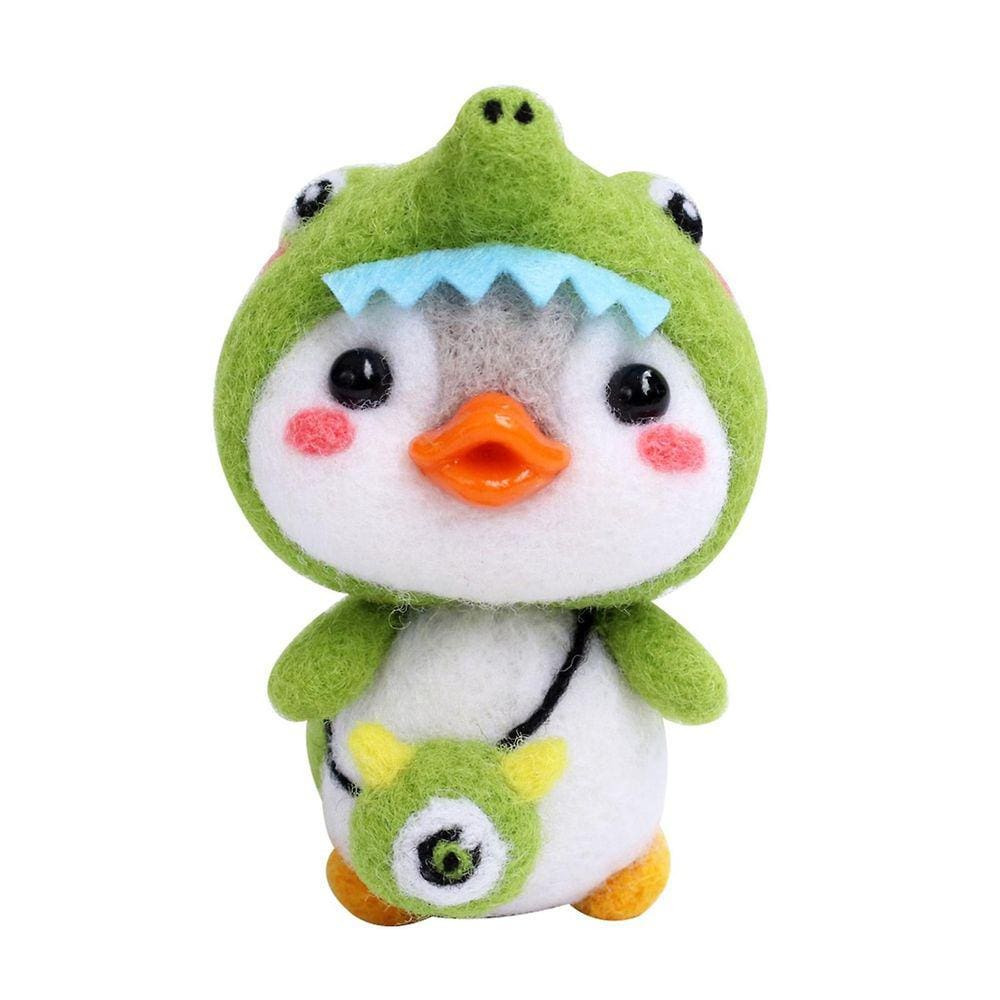 Pacote feito à mão da produção material dos feltros de lã do cutucão do teste padrão bonito do pinguim
