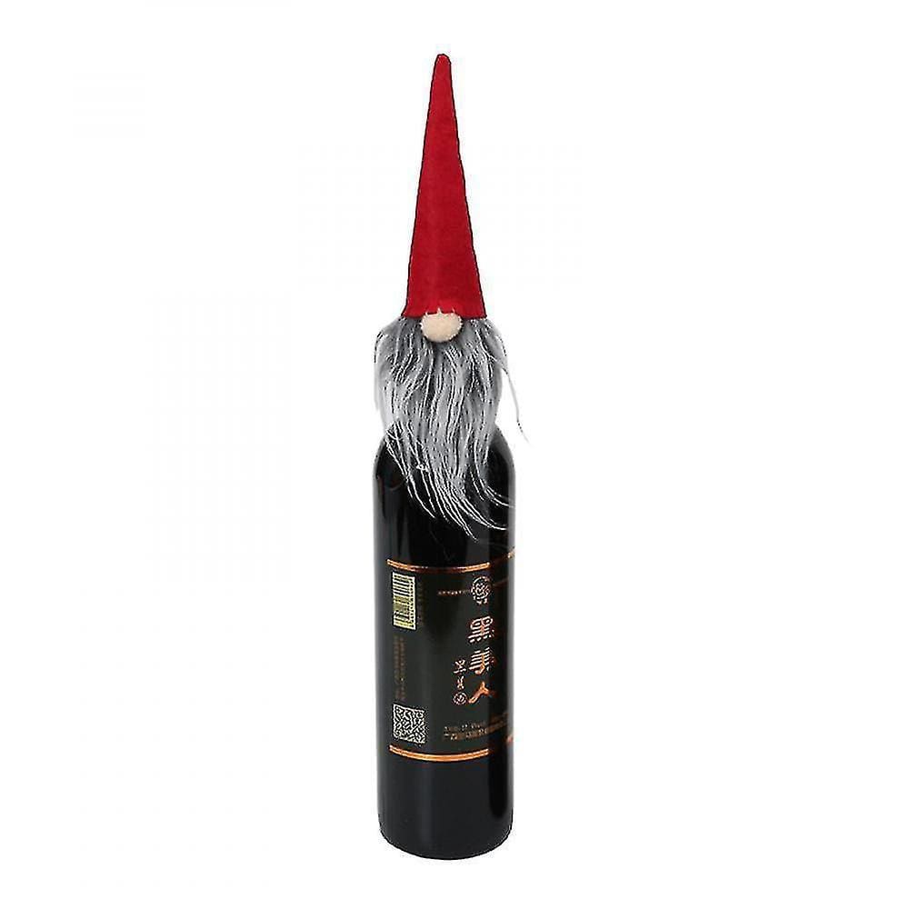 Conjuntos de utensílios de cozinha boneca sem rosto chapéu de natal conjunto de vinho presente de natal floresta decoração de idosos