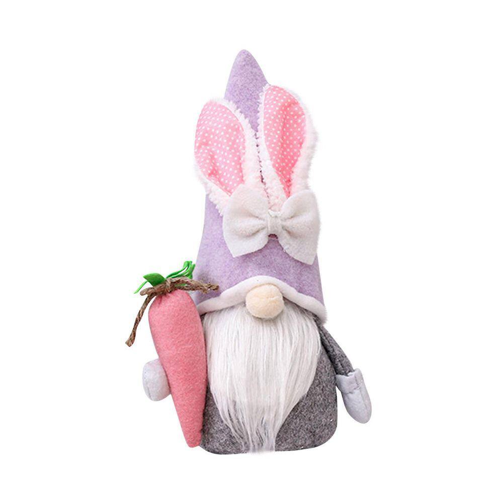 Decoração de Páscoa, coelhinho fofo de lã, boneca sem rosto,