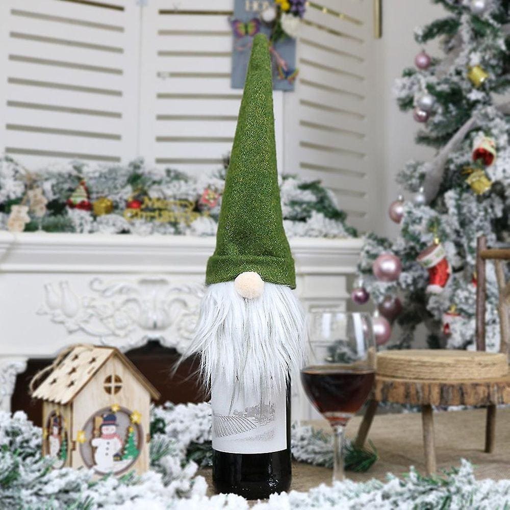 Tampa de garrafa de champanhe de Natal Dress Up Decoração Boneca sem rosto de Natal