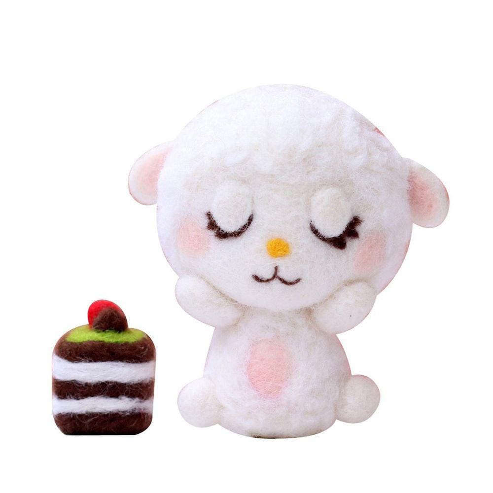 Pacote de produção material feito a mão de feltros de lã de Diy Poke do teste padrão animal bonito
