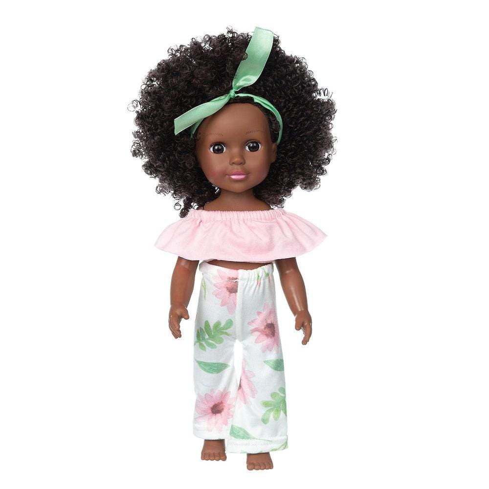 Black African Black Baby Cute Curly Black 35cm Vinyl Baby Toy