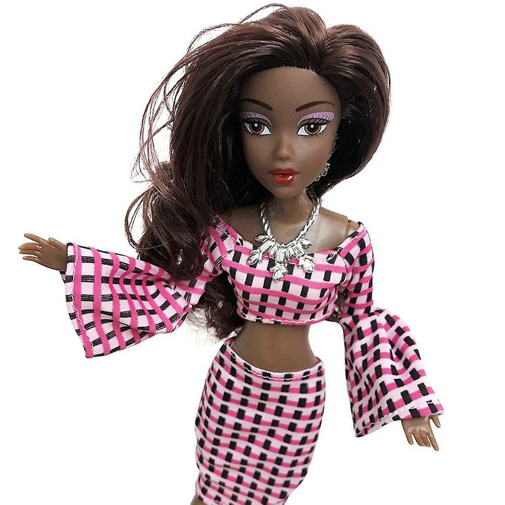 Brinquedo de boneca africana comum móvel para bebê Boneca preta Melhor brinquedo de presente