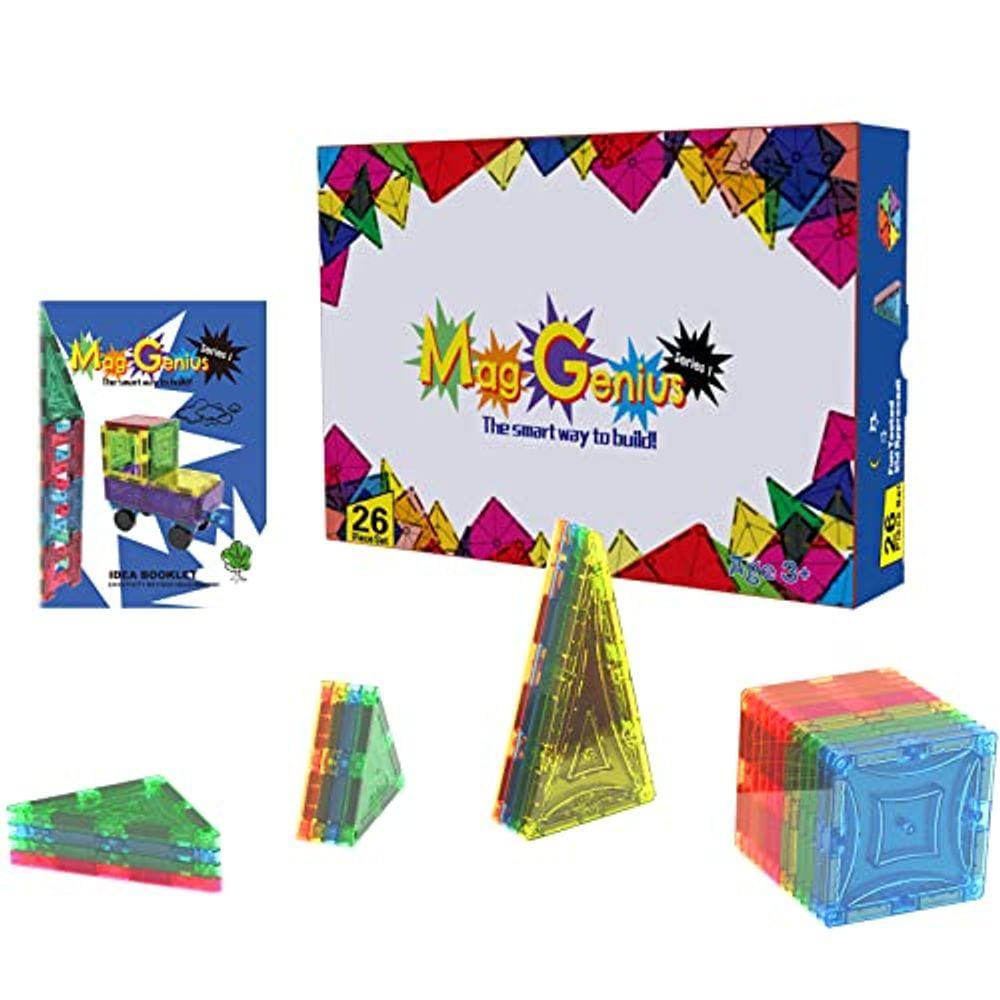Mag-Genius Magnet Tiles Premiado Building Tiles Clear