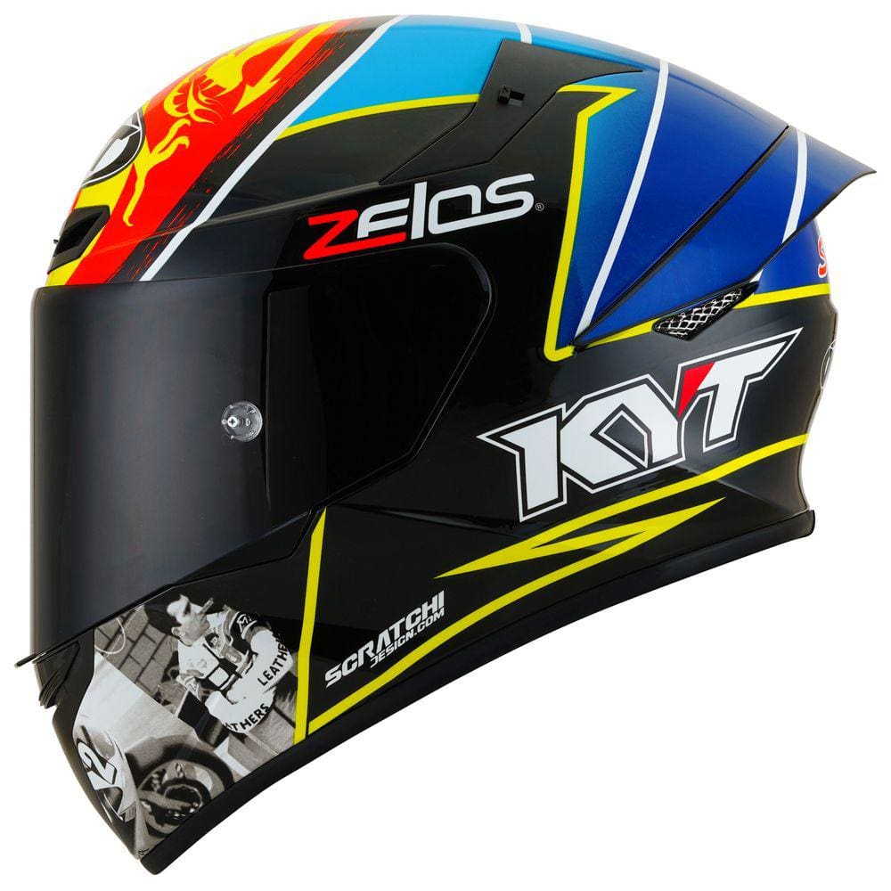 Capacete KYT TT Course Xavier Simeon Endurance Champions Preto e Azul