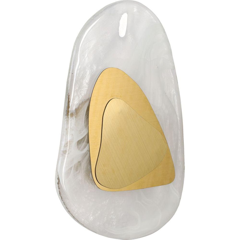 Arandela Stone Ø20x30cm Dourado E Vidro Translucido