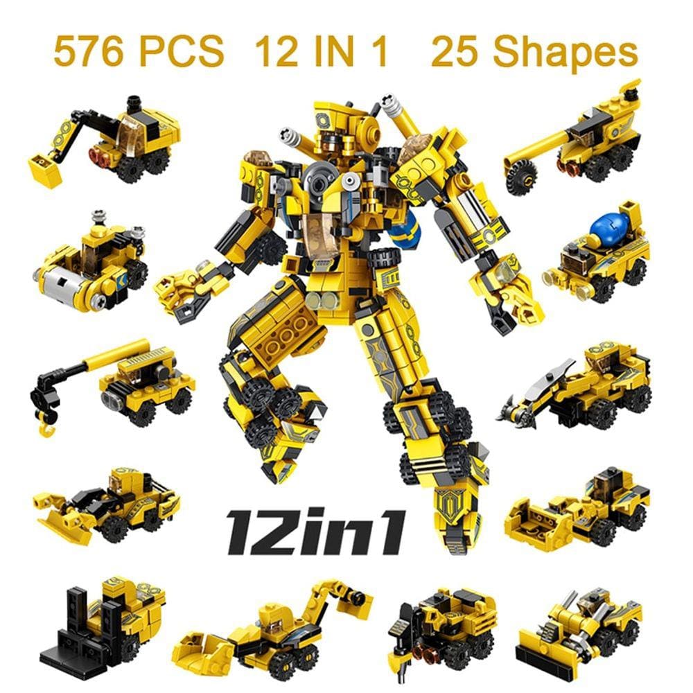 576pcs crianças meninos blocos de construção conjunto robô carro caminhão tijolos