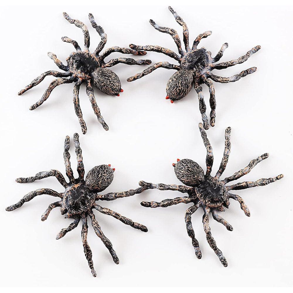 4 PCS Figuras de aranha realistas, modelos de ação de aranha gigante P