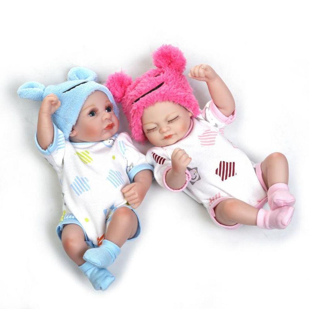 Mini Bebê Reborn Silicone Mole-pode Dar Banho+brinde - R$ 199