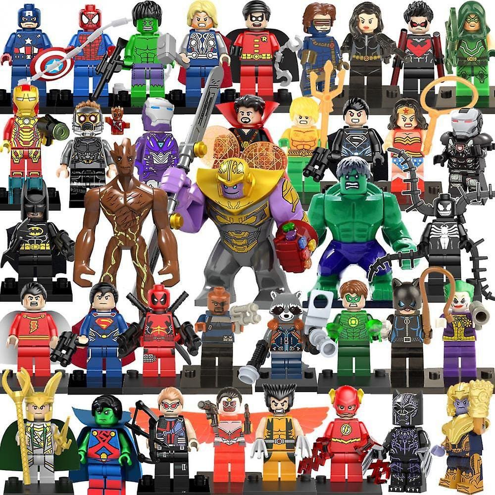 38 Vingadores Herói Guaxinim Homem Super Vilão Montando Bloco De Construção Minifigure Brinquedo