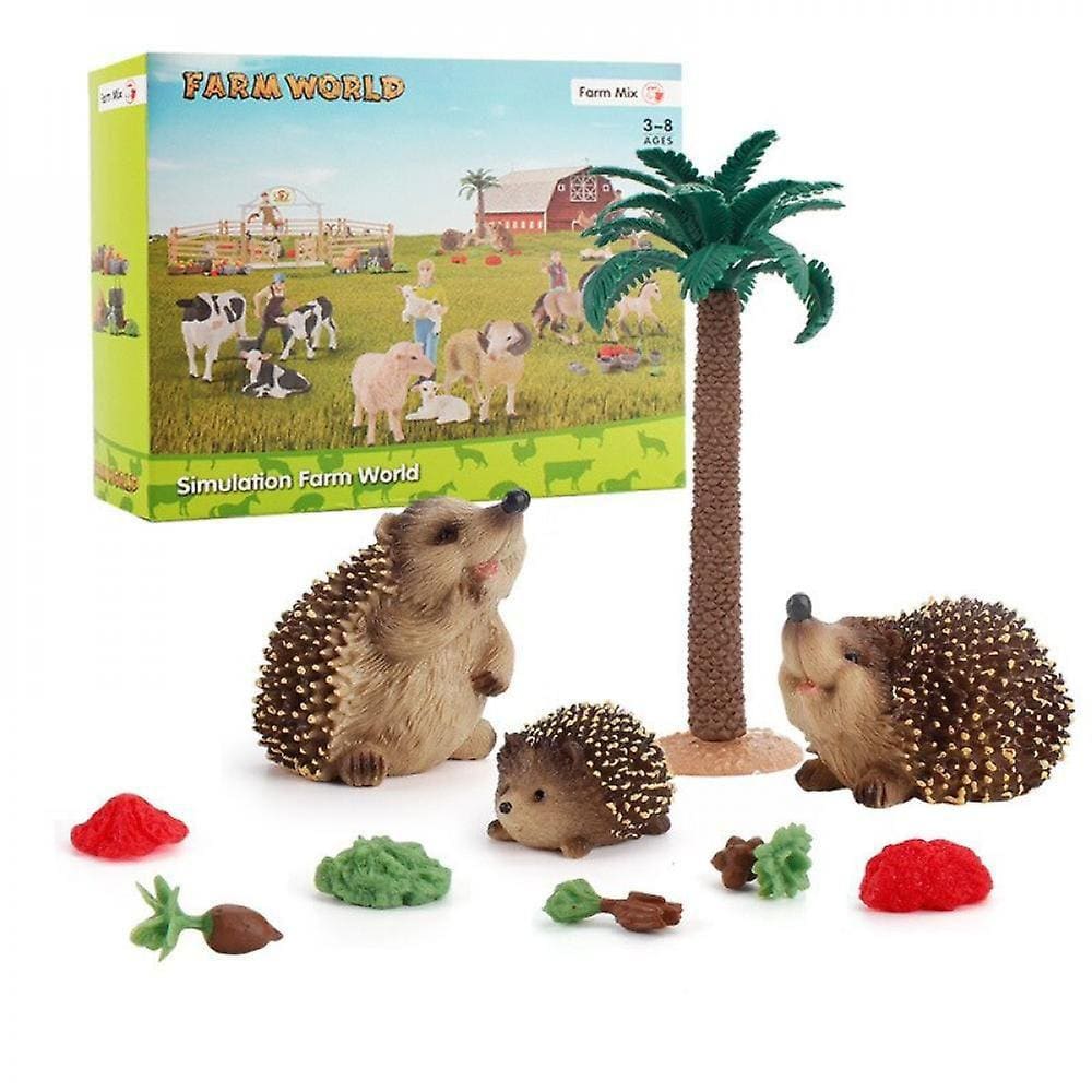 Hedgehog Animals Miniatura Figurines Modelo, Criaturas Toy Figurines Set