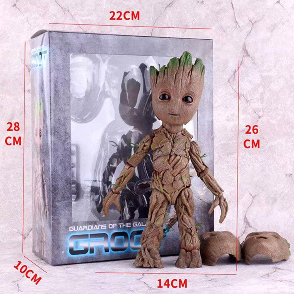 Árvore Groot Figura Ornamentos de boneca de plástico