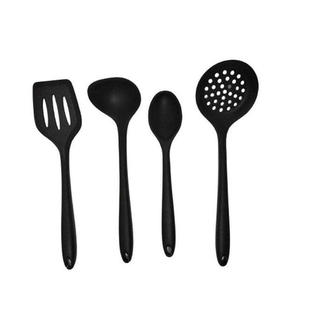 Conjunto de Utensílios de Cozinha em Silicone Preto UnyHome