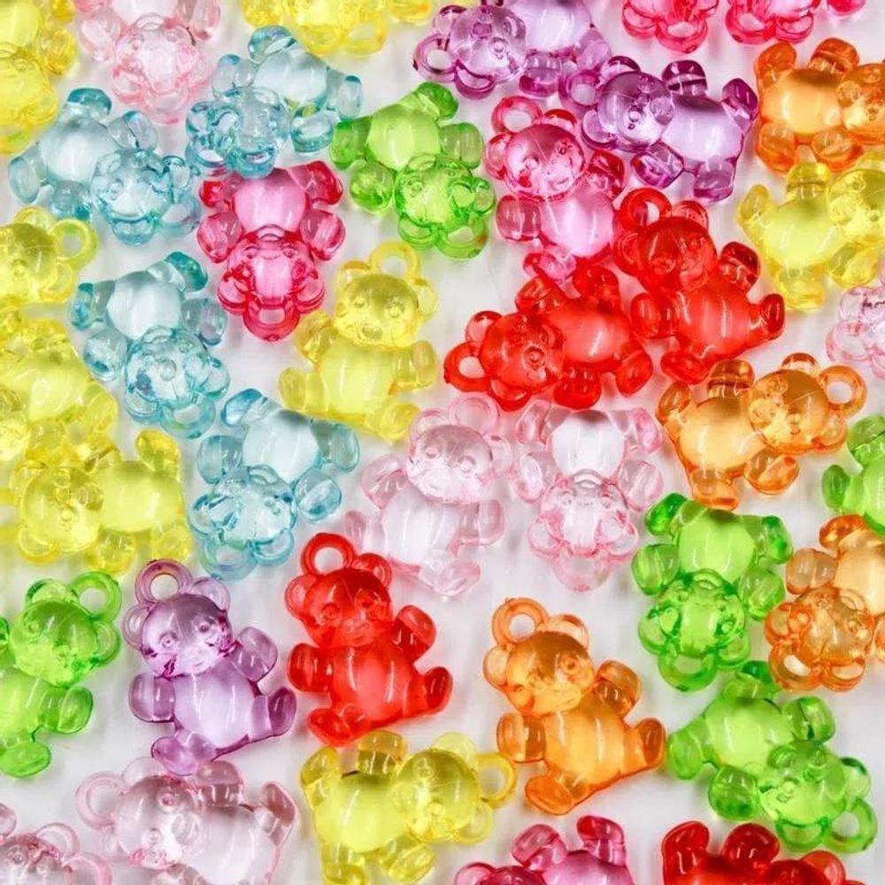 Pingente Ursinho Gummy Bear Acrílico 11x20mm - 30 unid.