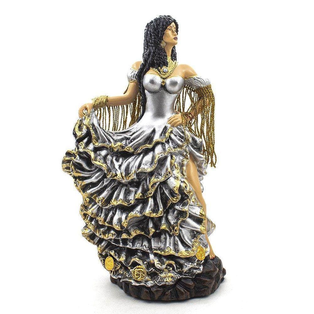 Cigana Luxo Prata Resina 25 cm Artesanal