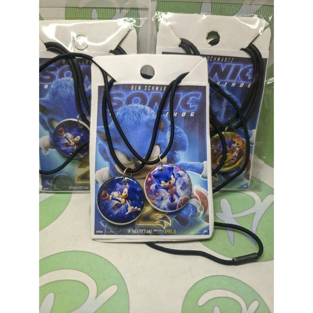 Kit com 2 Colares SONIC - Lembrancinha de Aniversário