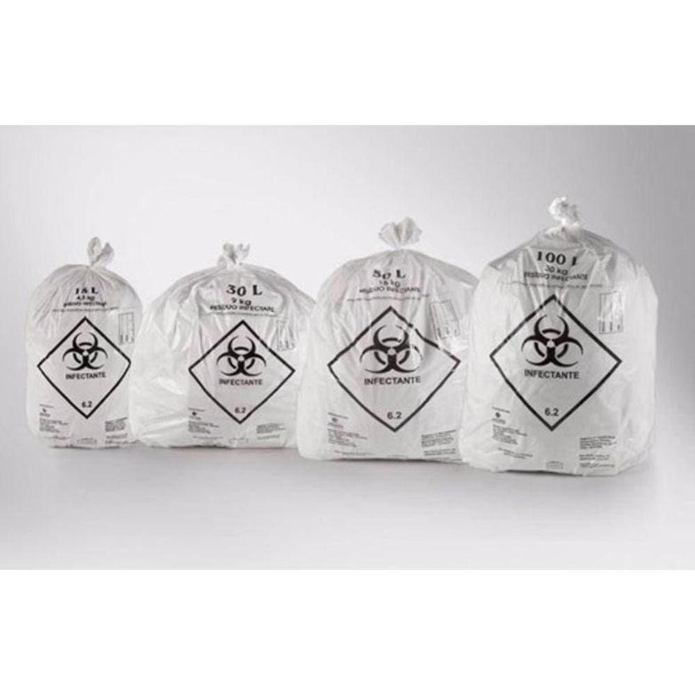 Saco Lixo Infectante 15L Branco - Médico/Hospital