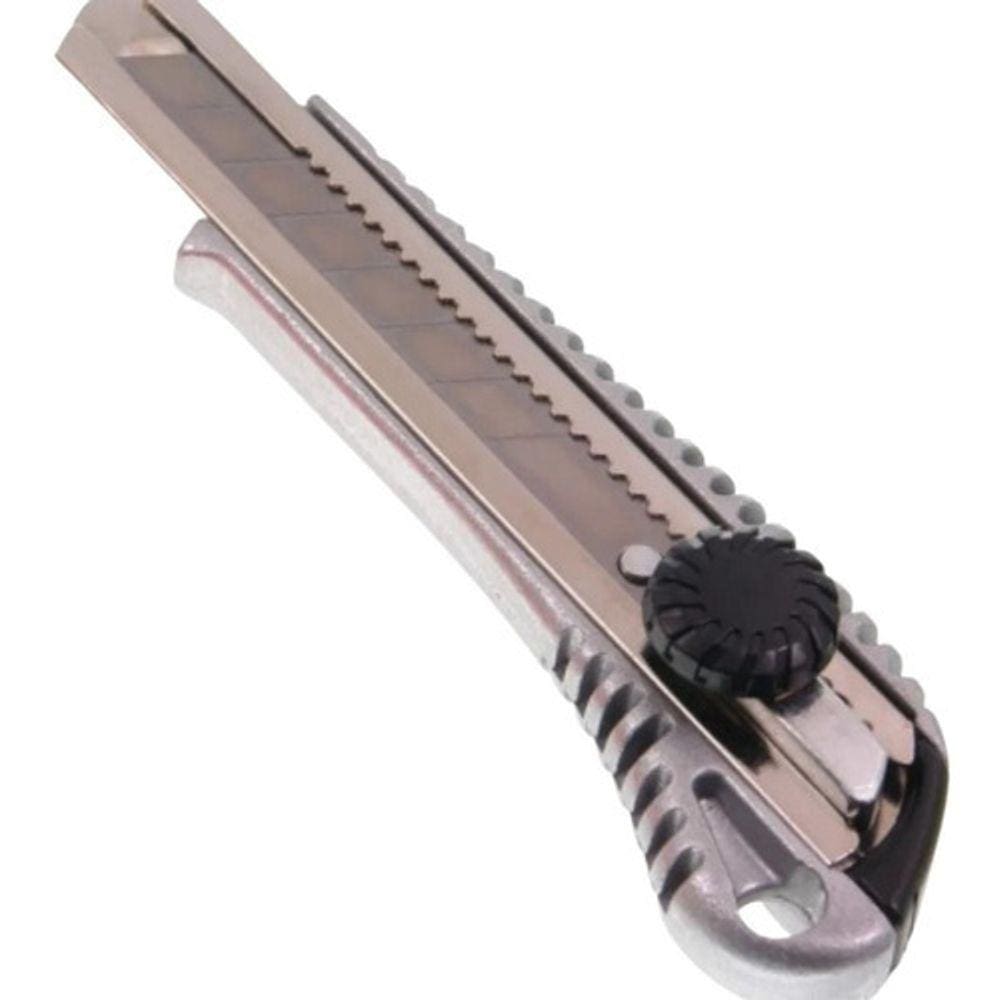 ESTILETE EM ALUMÍNIO COM 1 LÂMINA DE 18mm