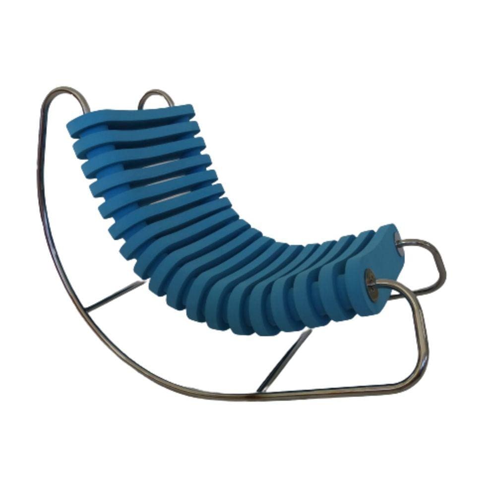 Cadeira de Balanço Base Inox Anelídeos Azul