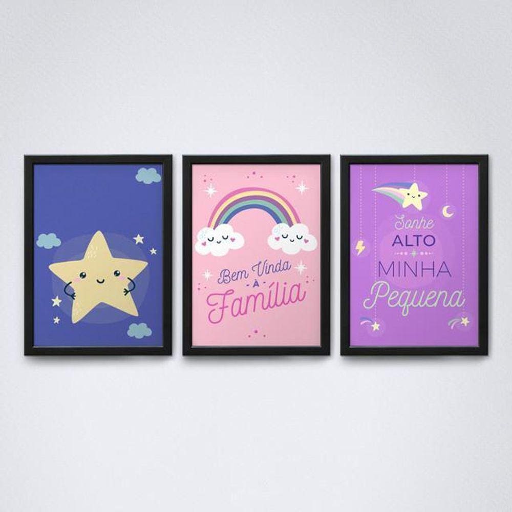 Quadro Família 30x20cm Moldura Madeira Preta