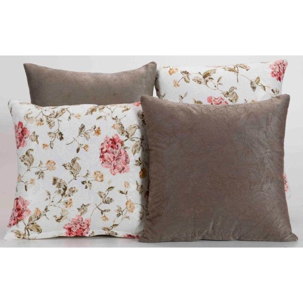 Kit Capas Almofada 45x45cm - Estampadas - Zíper - 4 Unidades