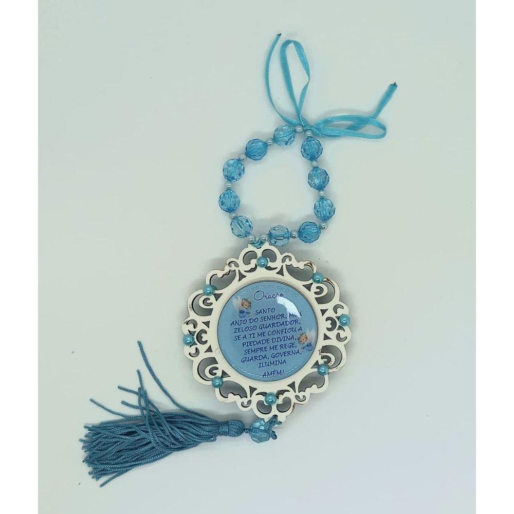 Adorno de Berço Anjo da Guarda Azul 30cm + Embalagem