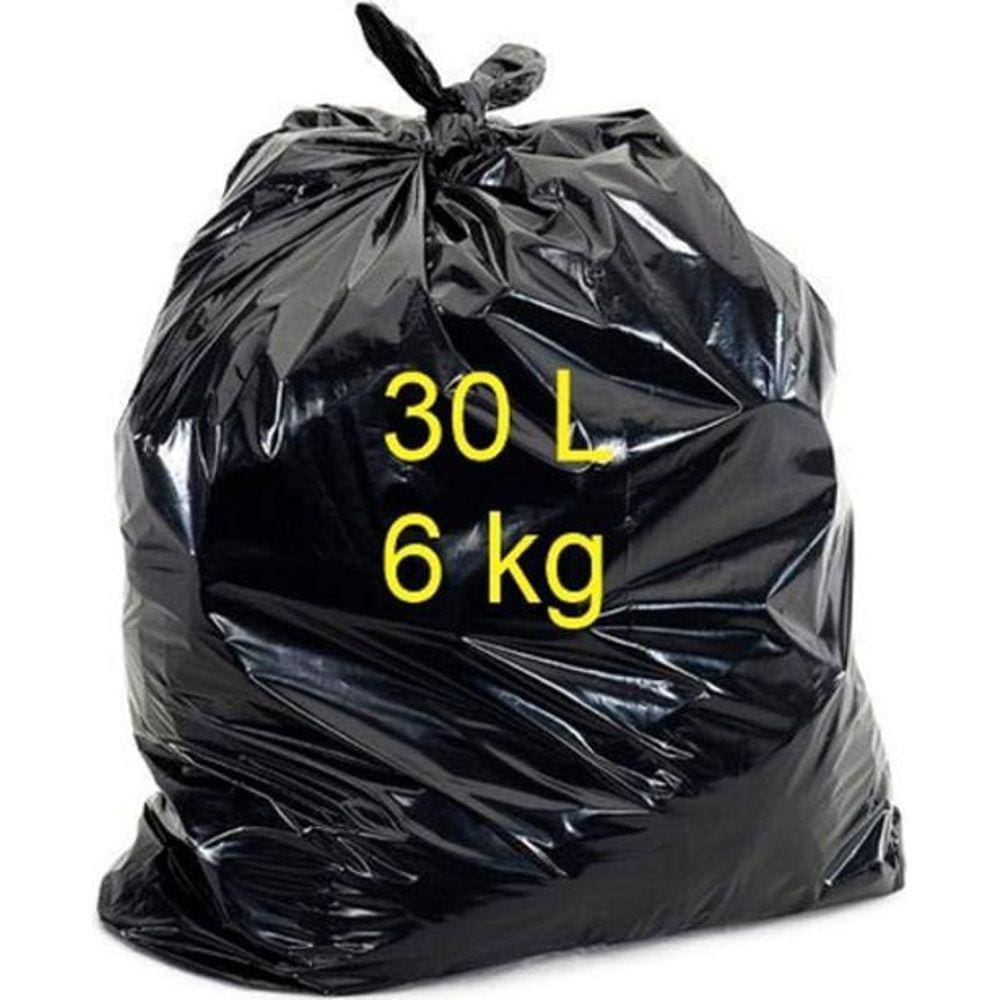 200 Sacos Lixo Preto 30L - 2 Pacotes x 100 Unidades