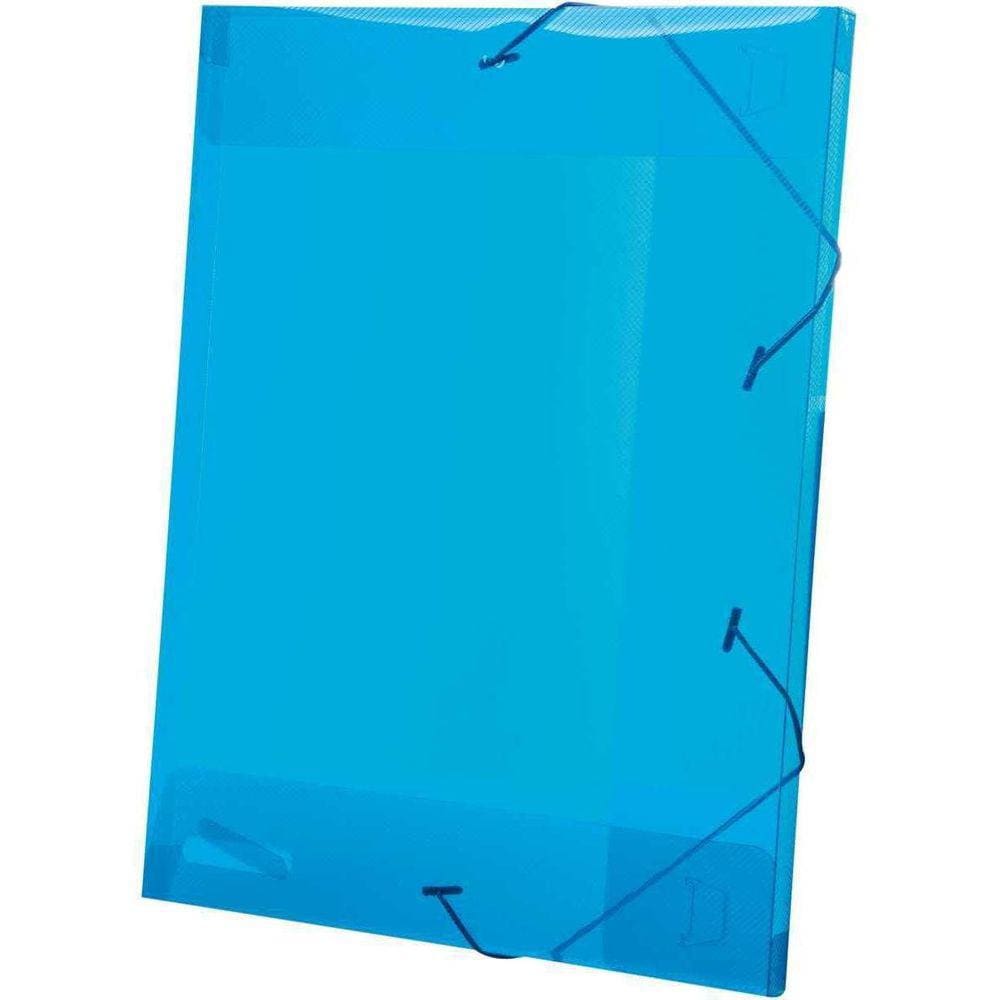 Pasta Aba Elástica Plástica Oficio 20Mm Azul Delloline 10Un