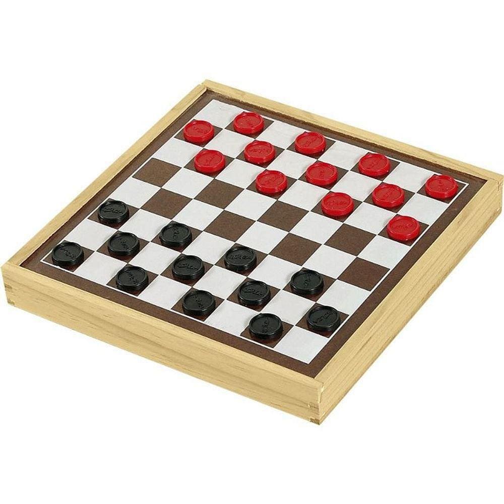 Jogo de Tabuleiro Dama e Ludo Tabuleiro em Madeira Jogo 2x1 Brinquedos  Junges