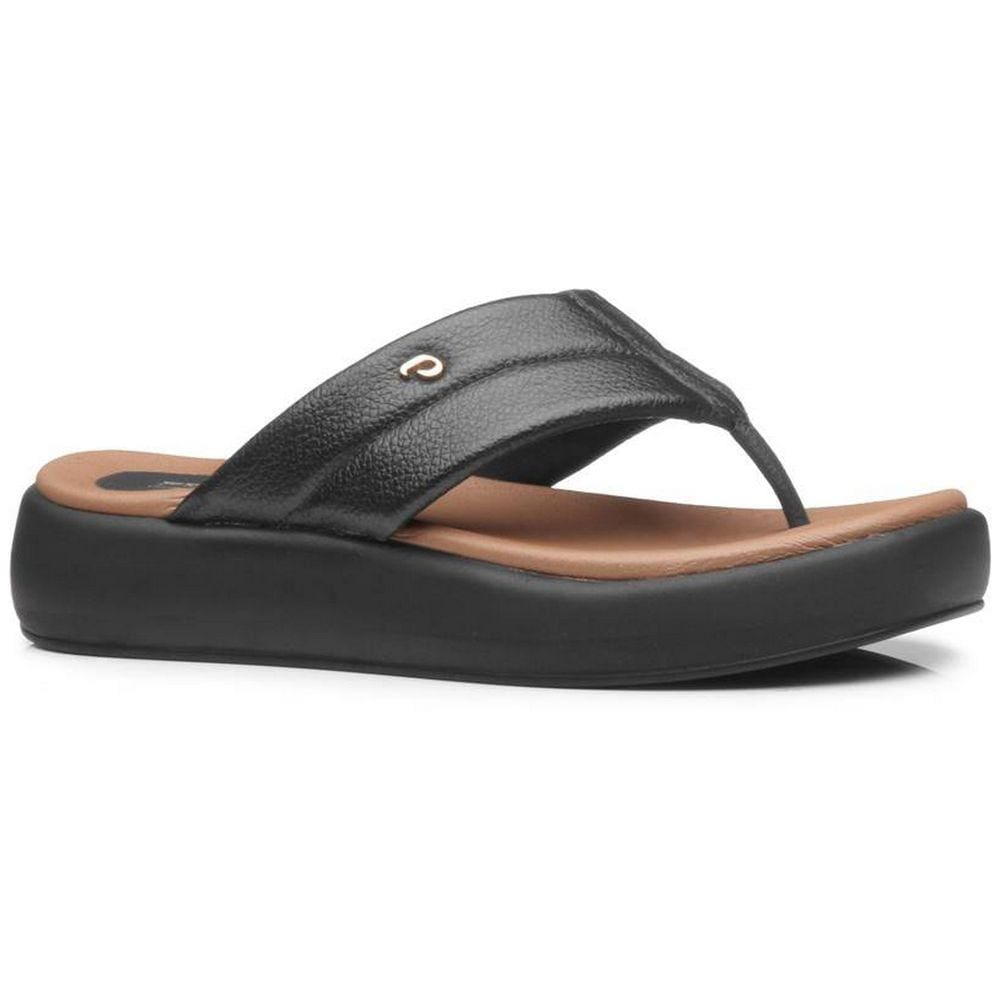 Chinelo Feminino Plataforma Dedo Couro Pegada 233701