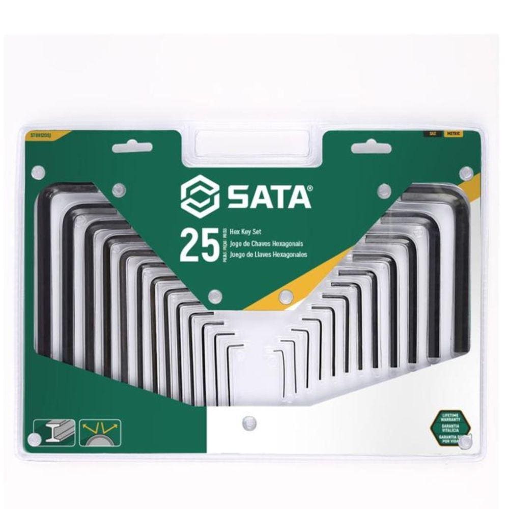 Jogo Chave Hexagonal 25Pc Mm/Pol Sata