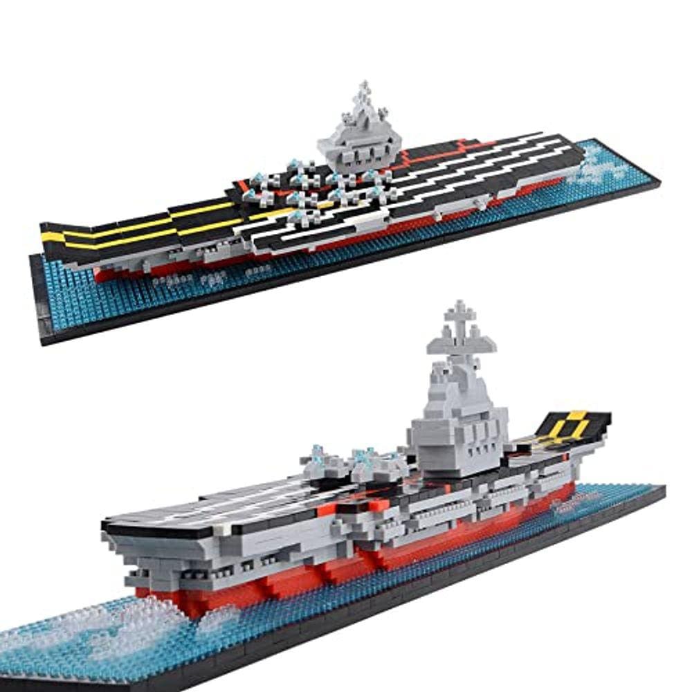 Conjunto de Blocos de Construção Geniteen Porta-Aviões Modelo Micro