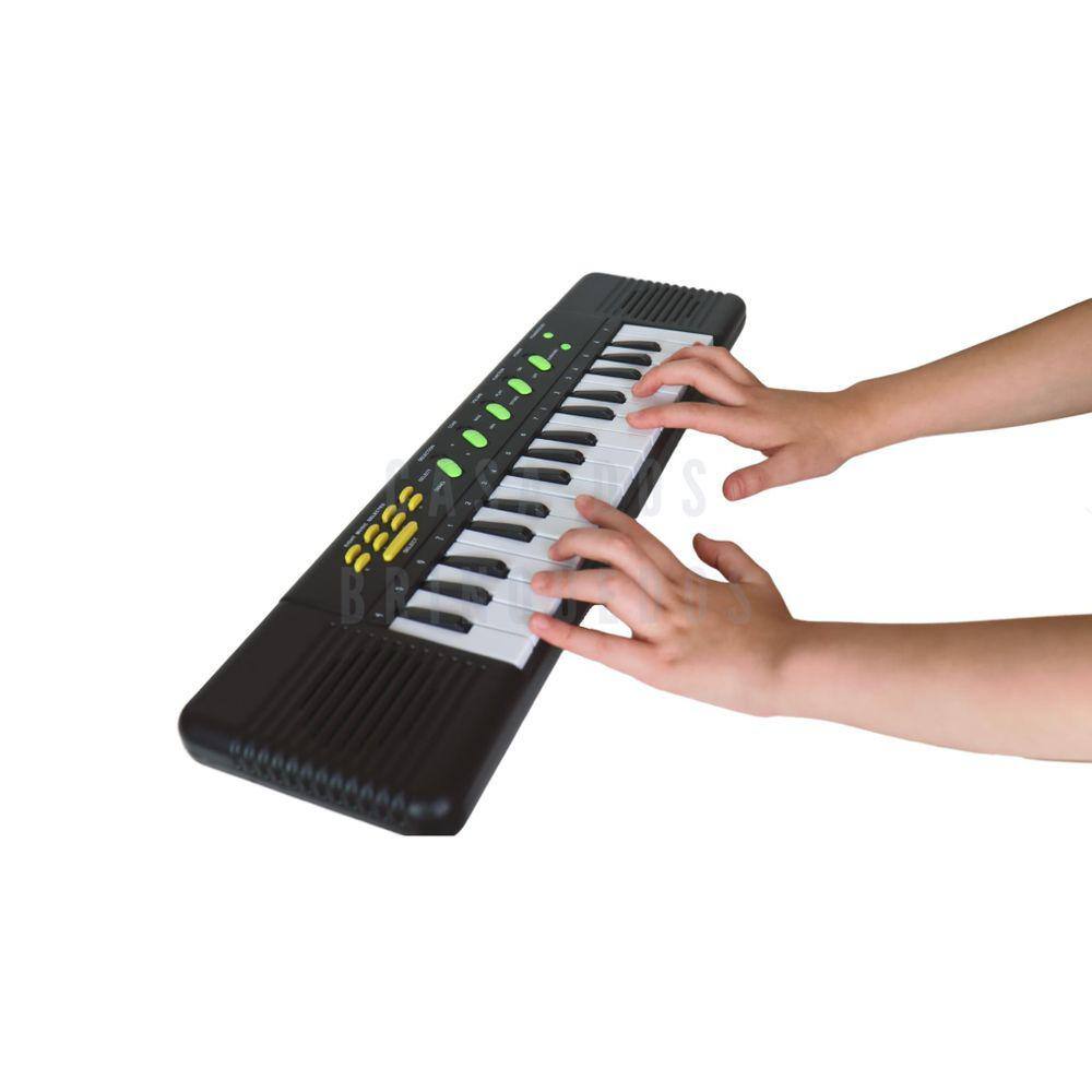 Teclado piano musical infantil fazendinha colorida com luz wellmix