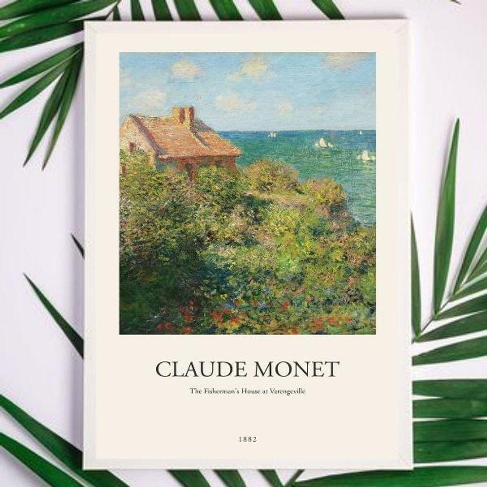 Quadro Monet Casa do Pescador 45x34cm - Vidro e Preta
